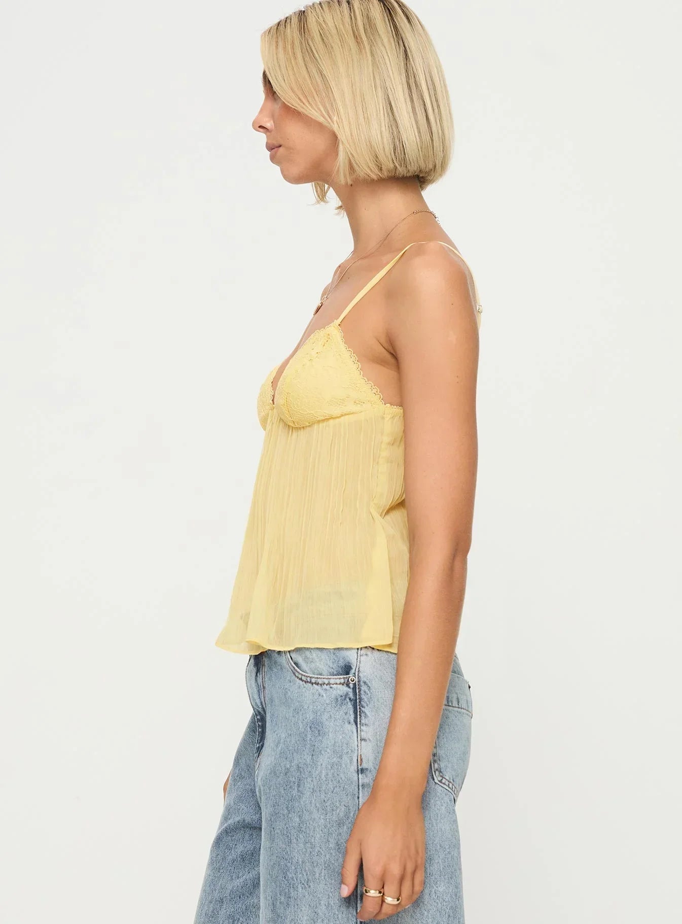 BESJE - LACE TOP YELLOW