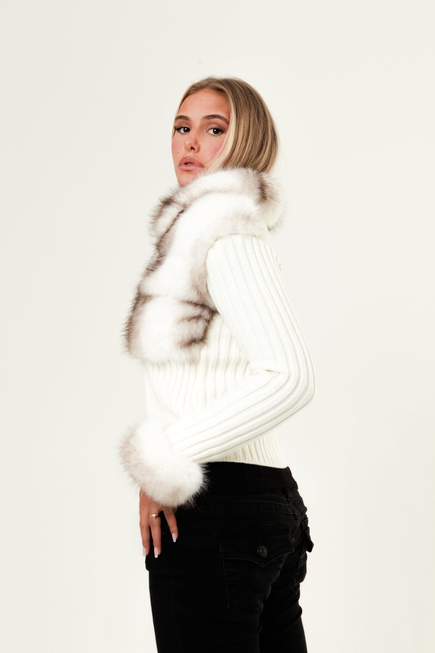 Ivory Fur Cardigan