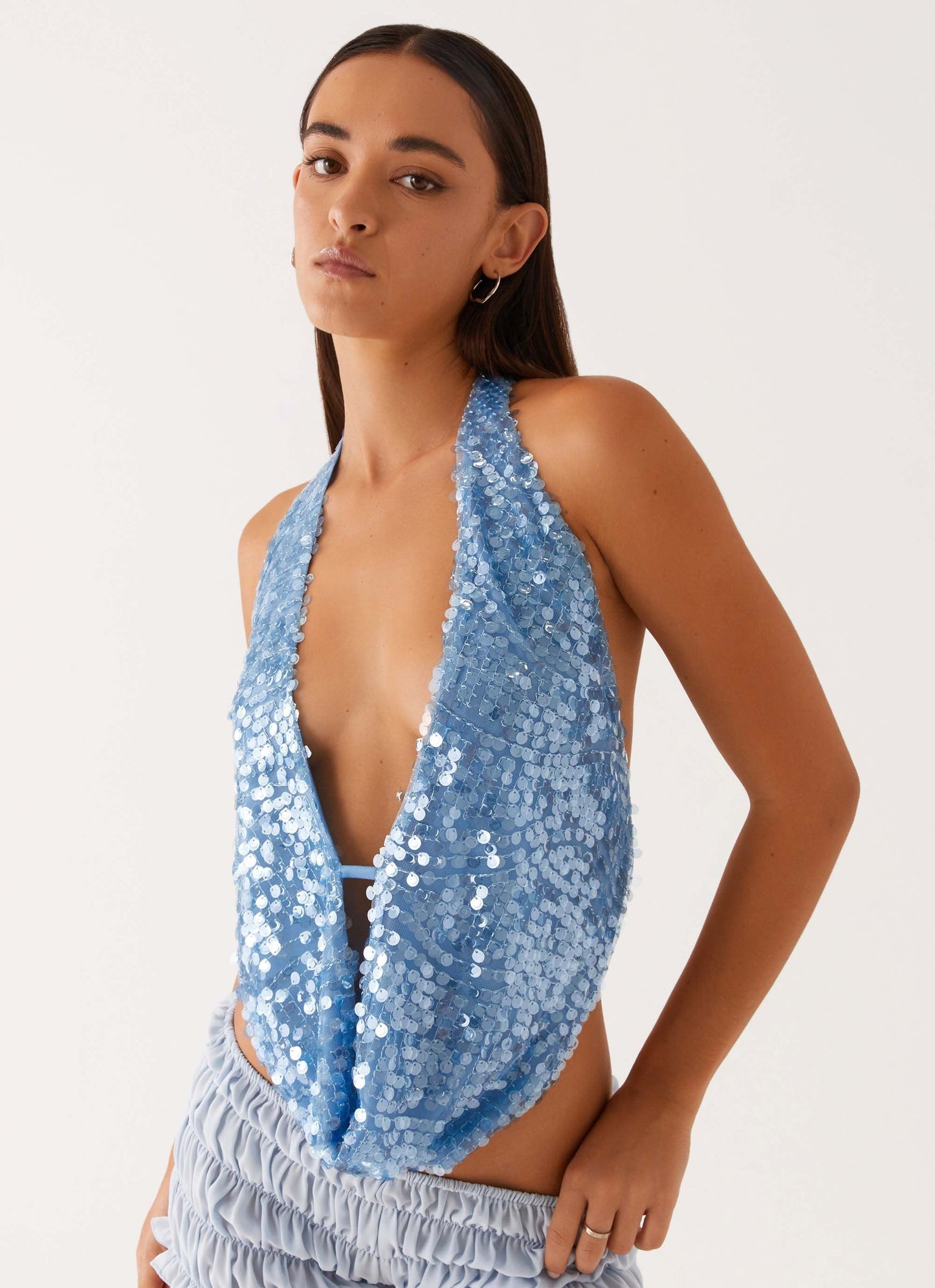 RIO NIGHTS - CROWL NECK HALTER TOP