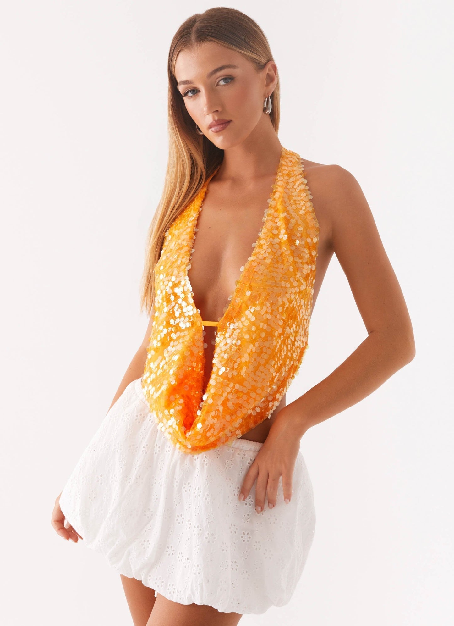 RIO NIGHTS - CROWL NECK HALTER TOP