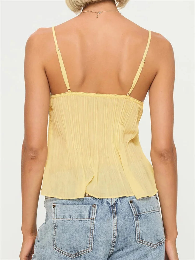 BESJE - LACE TOP YELLOW